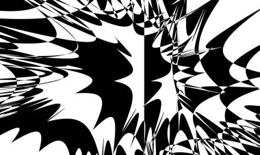 Operasyon sanatında çarpık monokrom duvar kağıdı ilginç model modern tasarım konsepti