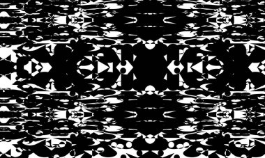 Beyaz arka planda optik illüzyonla büyüleyici siyah desenler