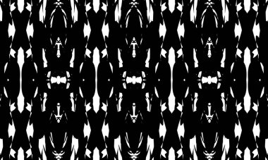 Tasarım için beyaz duvar kâğıdı üzerinde mistik ve prensipli siyah desen