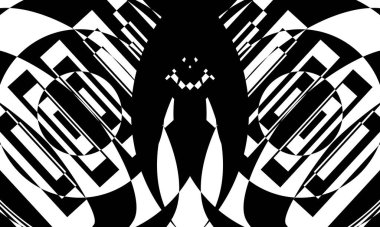 Orijinal operasyon sanatı beyaz arkaplandaki siyah deseni bozdu