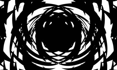 Gizemli ve çarpık beyaz bir arka planda gizemli siyah desen.