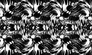 Beyaz zemin üzerinde soyut siyah desen modern tasarım