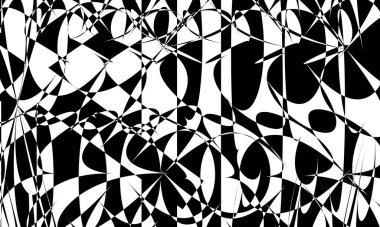 Optik illüzyonu büyüleyen orijinal siyah desen op-art tarzında