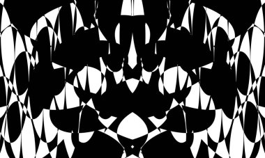 Beyaz arka planda optik illüzyonla operasyon sanatında mistik siyah desen