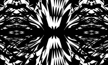 Mistik ve dalgalı desen beyaz arka planda optik bir illüzyon yaratır.