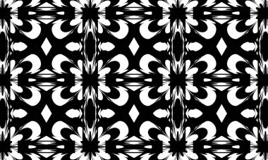 Beyaz arkaplandaki mistik siyah desenler fütüristik ve orijinal