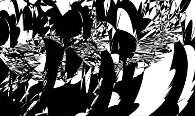 Büyüleyici optik illüzyon. Dalgalı çizgilerle siyah operasyon sanatı desenleri. Düz olmayan bir yüzey yaratıyor.