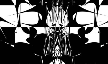 Operasyon sanatının modern tasarım konseptinde siyah desenler tarafından yaratılan büyüleyici optik illüzyon