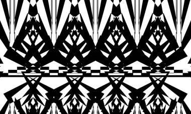 Optik illüzyonlu şablon op sanatı. Orijinal monokrom duvar kağıdı.