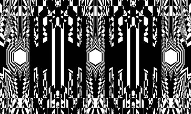 Beyaz zemin üzerinde op-art tarzında orijinal siyah desen