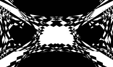 Optik yanılsama tarzında büyüleyici siyah desenler