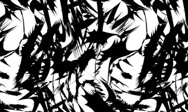 Operasyon sanatı tarzında bozulmuş siyah desenler beyaz zemin üzerinde modern tasarım