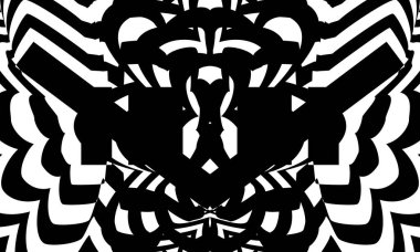 Modern tasarım için operasyon sanatı stili monokrom duvar kağıdında siyah yinelenen desenler