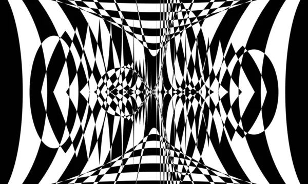 Mesmerizing Optical Illusion Original Black Pattern Art Style — Stock Vector