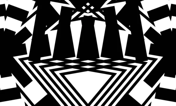 Motif Noir Mystique Dans Style Art Original Déformé — Image vectorielle