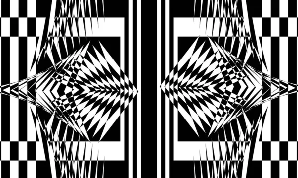 Misteriosos Patrones Negros Art Encantadora Ilusión Óptica — Archivo Imágenes Vectoriales