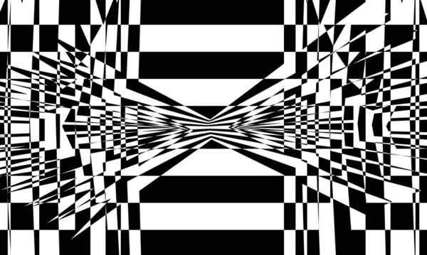 Motifs Monochromes Dans Style Art Moderne Papier Peint Illusion Optique — Image vectorielle