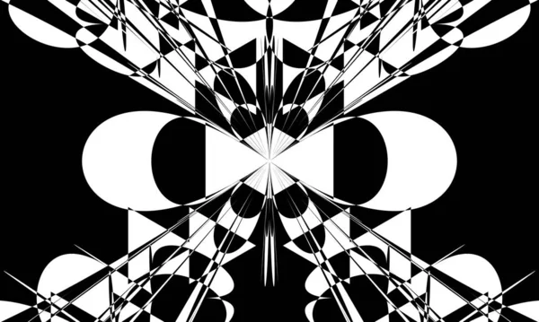 Schwarz Geheimnisvolle Muster Art Stil Ursprüngliche Optische Täuschung — Stockvektor