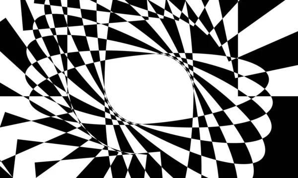 Schwarz Weiße Tapete Für Design Originelle Optische Täuschung — Stockvektor
