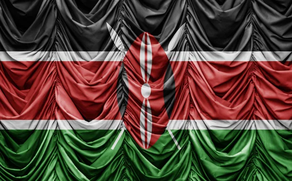 Flag Kenya Wavy Drape Illustration — Stock Photo, Image