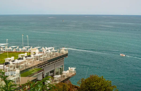 Numana Marche Conero Riviera Deniz Manzaralı Bir Restoran — Stok fotoğraf