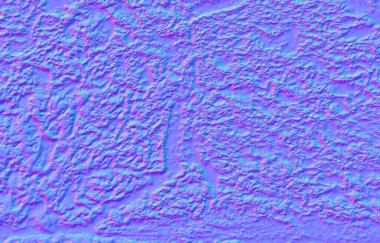 Normal haritadaki bir kayanın arka planı. 3d illüstrasyon