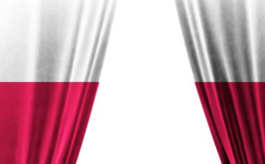 Beyaz arka planda Polonya bayrağı. 3B illüstrasyon