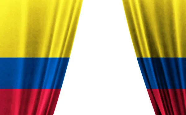 Vlag Van Colombia Tegen Witte Achtergrond Illustratie — Stockfoto