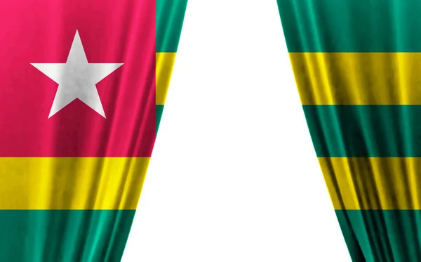 Vlajka Togo Bílém Pozadí Ilustrace — Stock fotografie