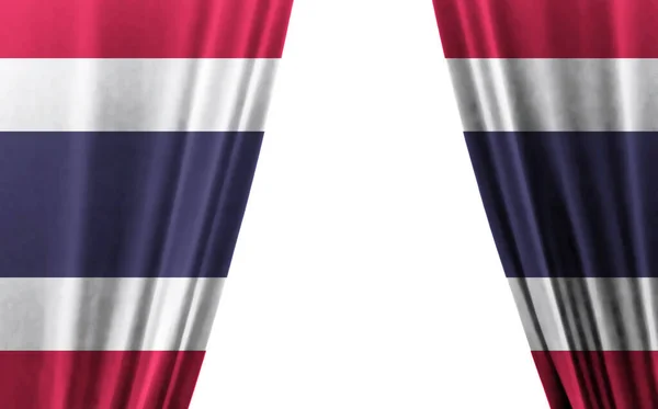 Bandeira Tailândia Contra Fundo Branco Ilustração — Fotografia de Stock