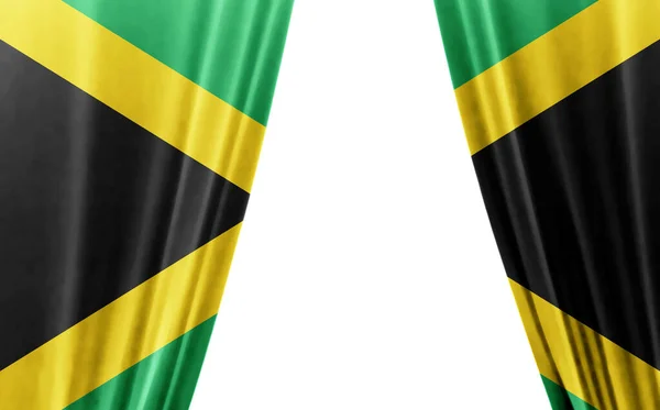 Flag Jamaica White Background Illustration — Zdjęcie stockowe