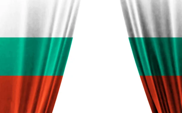 Flag Bulgaria White Background Illustration — стокове фото