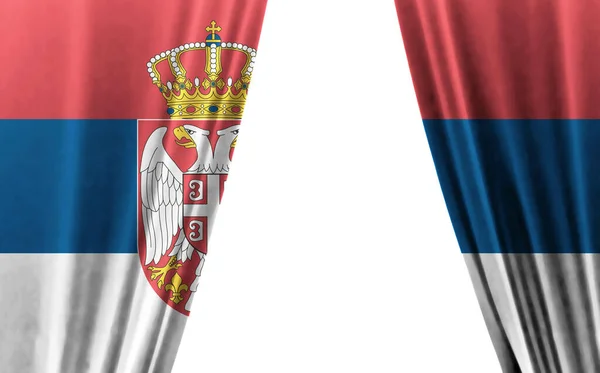 Flag Serbia White Background Illustration — 图库照片