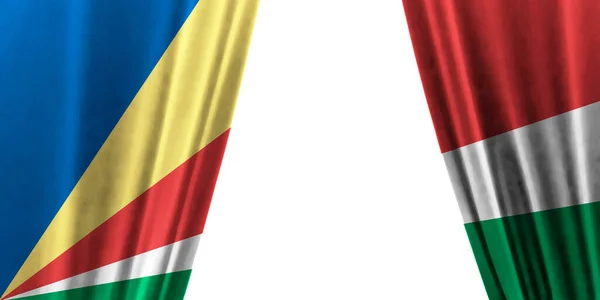 Flag Seychelles White Background Απεικόνιση — Φωτογραφία Αρχείου
