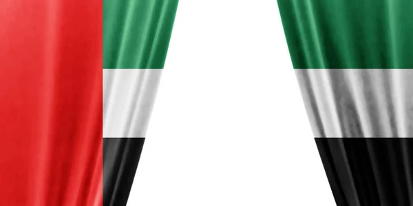 Flagge Der Vereinigten Arabischen Emirate Vor Weißem Hintergrund Illustration — Stockfoto