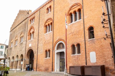 Treviso 'daki antik bir saraya bakın, 23 Eylül 2022 Treviso, Veneto - İtalya