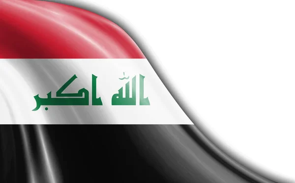 白地を背景に風になびくイラクの旗 — ストック写真