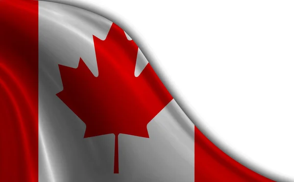 Drapeau Canada Agitant Dans Vent Sur Fond Blanc — Photo