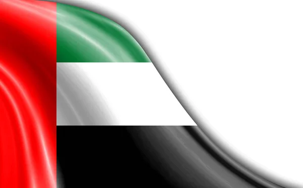 Flagga Förenade Arabemiraten Vinka Vinden Mot Vit Bakgrund — Stockfoto