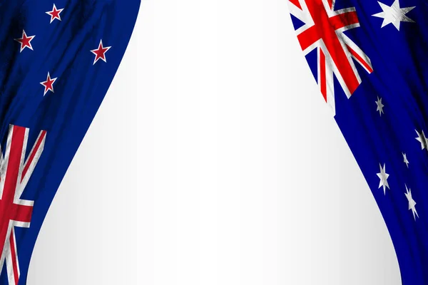 Bandiera Nuova Zelanda Australia Con Effetto Teatro Illustrazione — Foto Stock