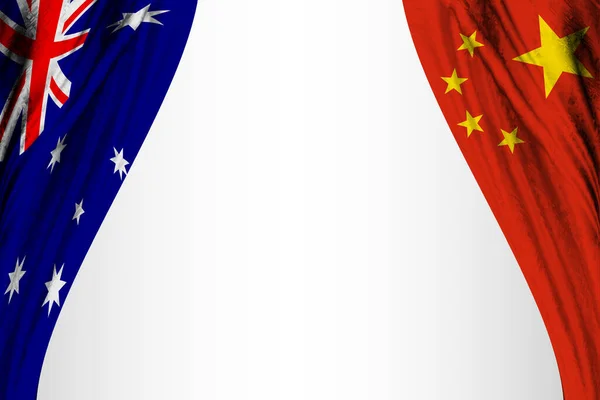 Flagga Australien Och Kina Med Teatereffekt Illustration — Stockfoto