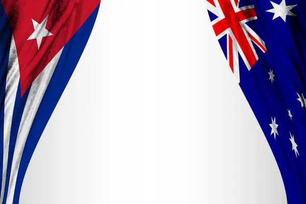 ธงของค วบาและออสเตรเล ผลต อโรงละคร ปแบบ — ภาพถ่ายสต็อก
