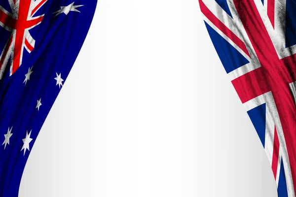 Bandera Australia Reino Unido Con Efecto Teatro Ilustración —  Fotos de Stock