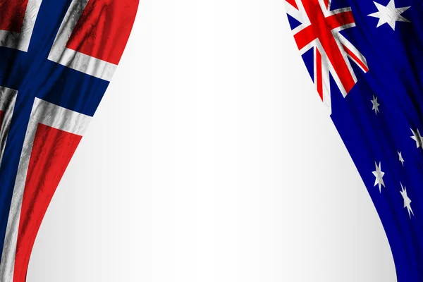 Bandera Noruega Australia Con Efecto Teatro Ilustración —  Fotos de Stock