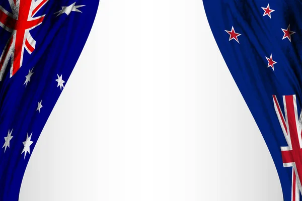 Bandera Australia Nueva Zelanda Con Efecto Teatro Ilustración — Foto de Stock