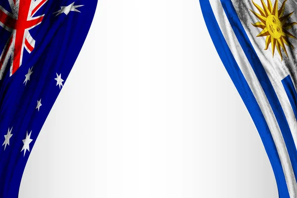Bandera Australia Uruguay Con Efecto Teatro Ilustración —  Fotos de Stock