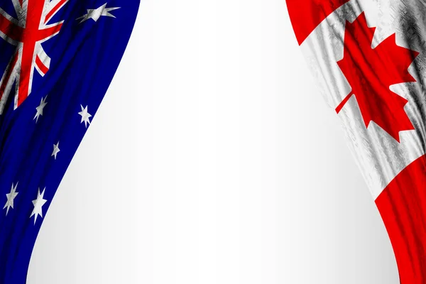 Bandiera Australia Canada Con Effetto Teatro Illustrazione — Foto Stock