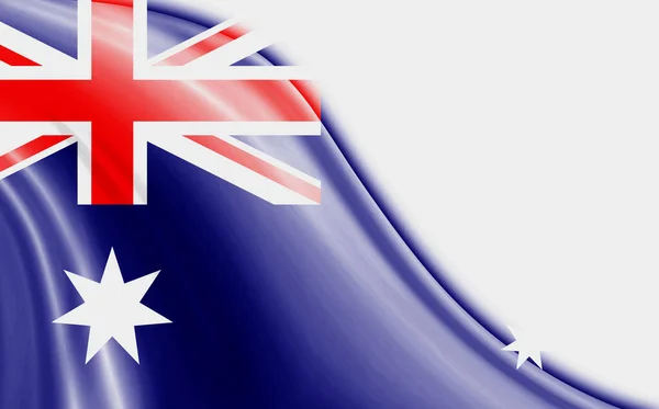 Bandera Australia Ondeando Viento Sobre Fondo Blanco — Foto de Stock