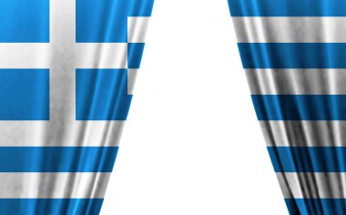 Beyaz arka planda Yunanistan bayrağı. 3B illüstrasyon