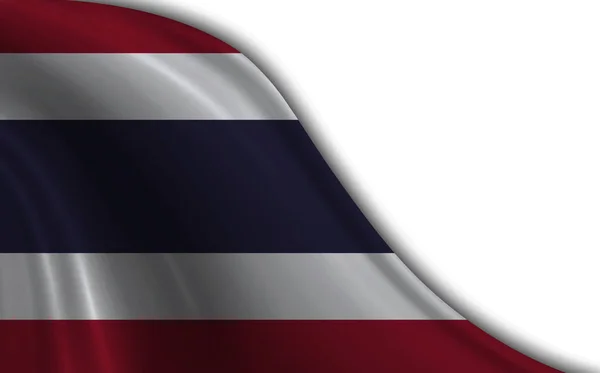 Thailand Flagge Weht Wind Vor Weißem Hintergrund — Stockfoto